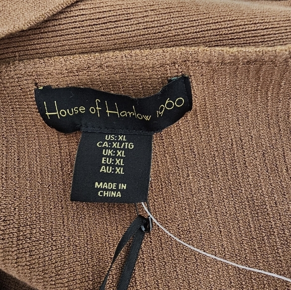 House of Harlow 1960 Brown Cross Back Crop Top Women's Size XL NWT - Picture 7 of 11